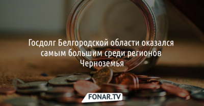 Госдолг Белгородской области оказался самым большим среди регионов Черноземья