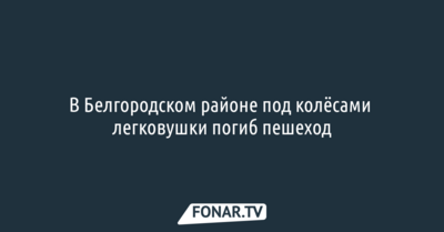 В Белгородском районе под колёсами легковушки погиб пешеход [обновлено]