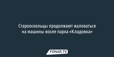 Старооскольцы объяснили, почему жалуются на машины возле парка «Кладовка»