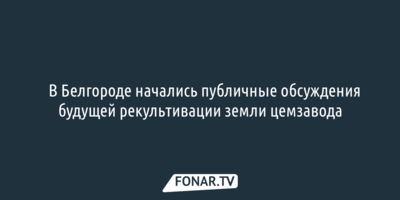 ​В Белгороде начались публичные обсуждения будущей рекультивации земли цемзавода
