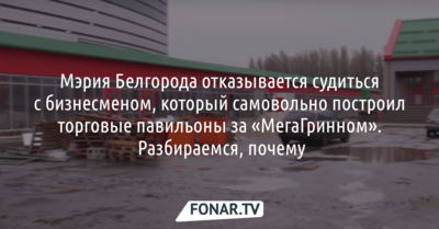 Мэрия Белгорода отказывается судиться с бизнесменом, который самовольно построил торговые павильоны за «МегаГринном».  Разбираемся, почему