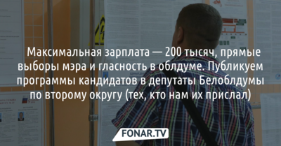 ​Максимальная зарплата — 200 тысяч, прямые выборы мэра и гласность в облдуме. Публикуем программы кандидатов в депутаты Белоблдумы по второму округу (тех, кто нам их прислал)