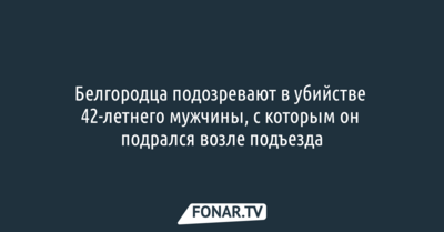 Белгородца подозревают в убийстве 42-летнего мужчины, с которым он подрался возле подъезда