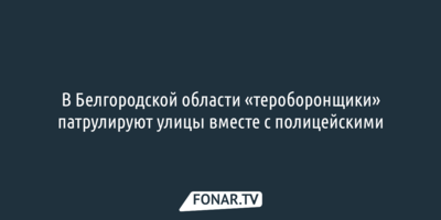 В Белгородской области «тероборонщики» патрулируют улицы вместе с полицейскими