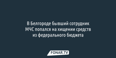 В Белгороде бывший сотрудник МЧС попался на хищении денег из федерального бюджета