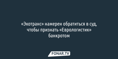 «Экотранс» намерен обратиться в суд, чтобы признать «Еврологистик» банкротом