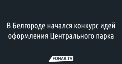 В Белгороде автор лучшей идеи оформления Центрального парка получит 30 тысяч рублей