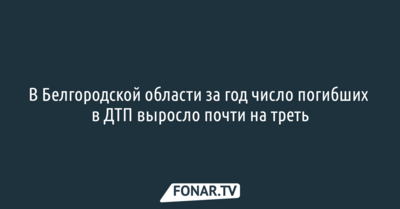 В Белгородской области за год число погибших в ДТП выросло почти на треть