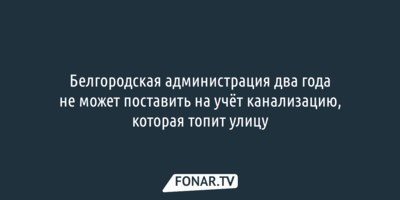 Белгородская администрация два года не может поставить на учёт канализацию, которая топит улицу