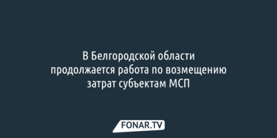 В Белгородской области продолжают возмещать затраты пострадавшим предпринимателям