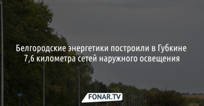 Белгородские энергетики построили в Губкине 7,6 километра сетей наружного освещения