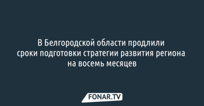 Власти продлили сроки подготовки стратегии развития Белгородской области до 2030 года