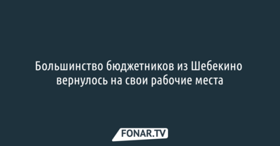 Большинство бюджетников из Шебекино вернулось на рабочие места