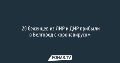 ​20 беженцев из ЛНР и ДНР прибыли в Белгород с коронавирусом