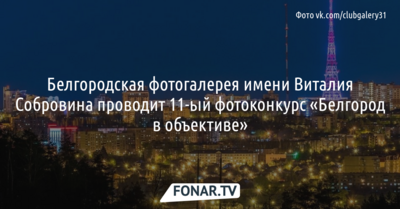 Белгородская фотогалерея имени Виталия Собровина проводит 11-й фотоконкурс «Белгород в объективе»
