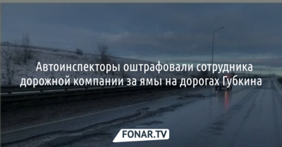 ​Автоинспекторы оштрафовали сотрудника дорожной компании за ямы на дорогах Губкина