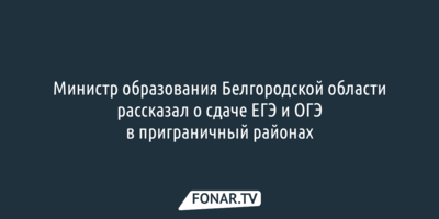 Стало известно, как будут сдавать ЕГЭ и ОГЭ в приграничный районах Белгородской области
