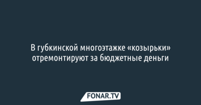 В Губкине в многоэтажке «козырьки» отремонтируют за бюджетные деньги