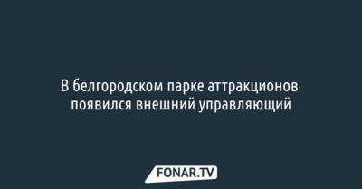 В белгородском парке аттракционов появился внешний управляющий