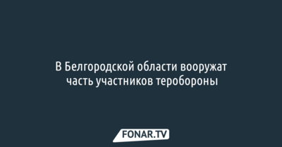 В Белгородской области вооружат часть участников теробороны